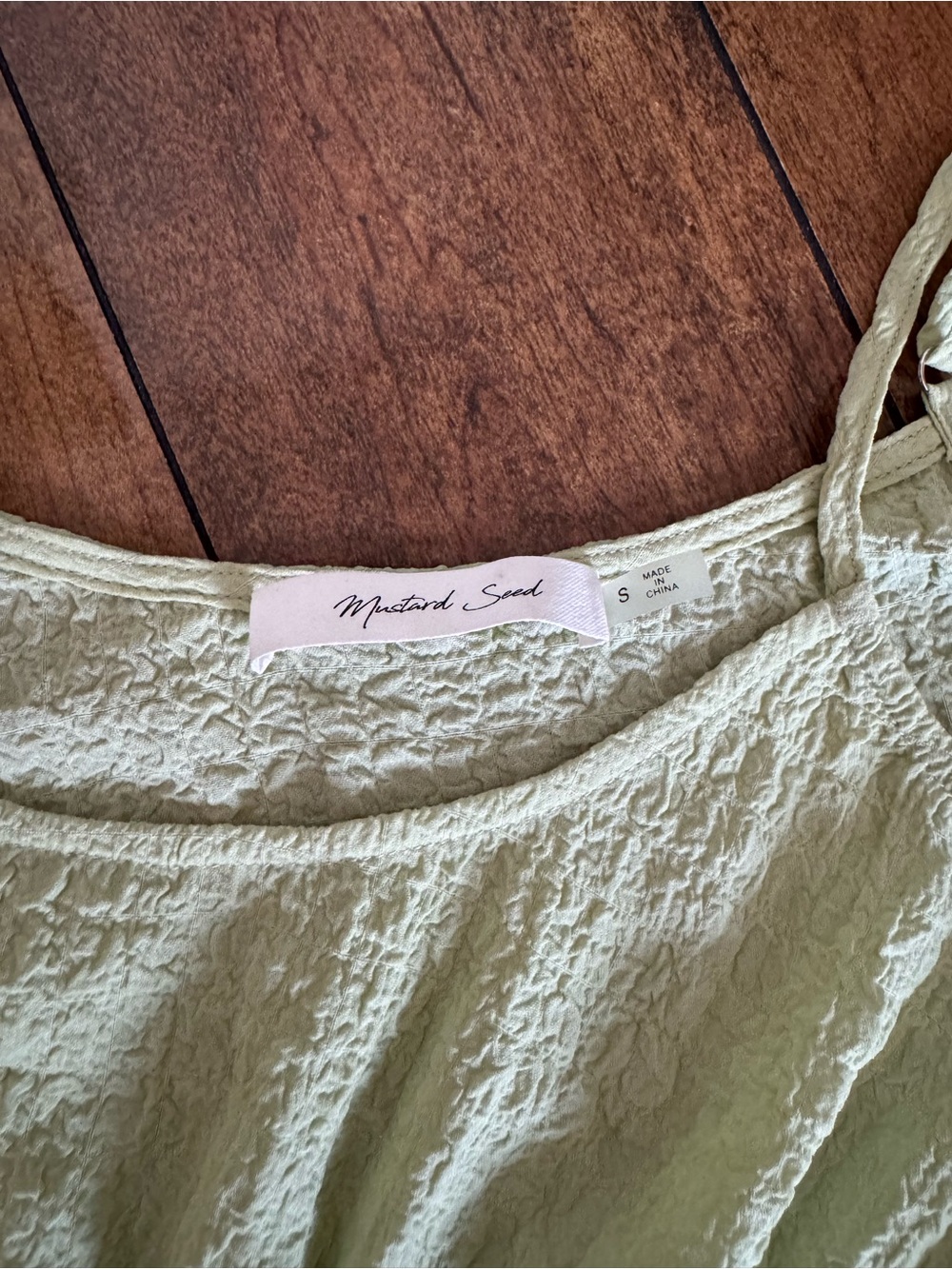Light Green Ruffle Hem Cami Top - Picture 3 of 3